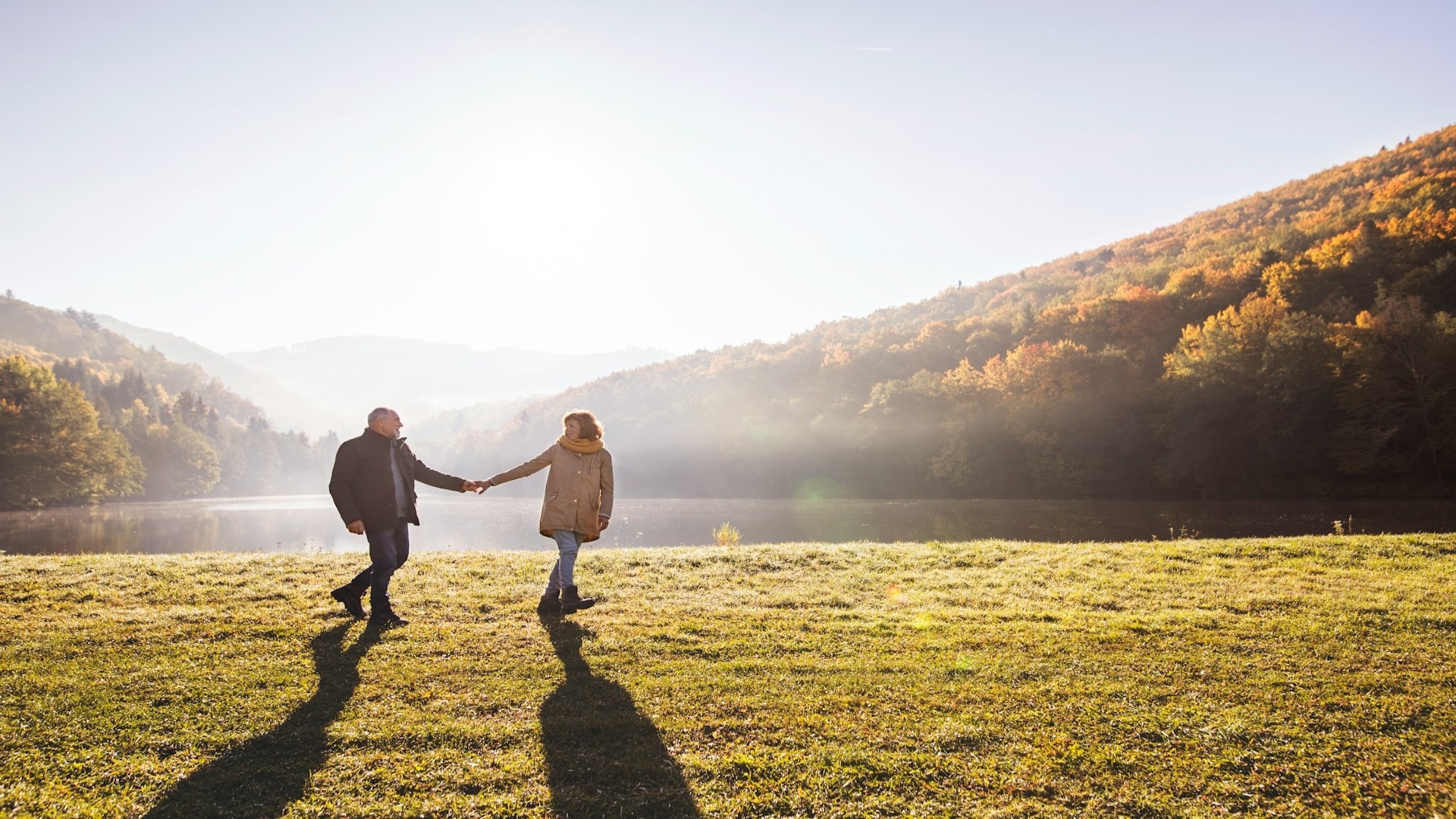 couple walking together peacefully