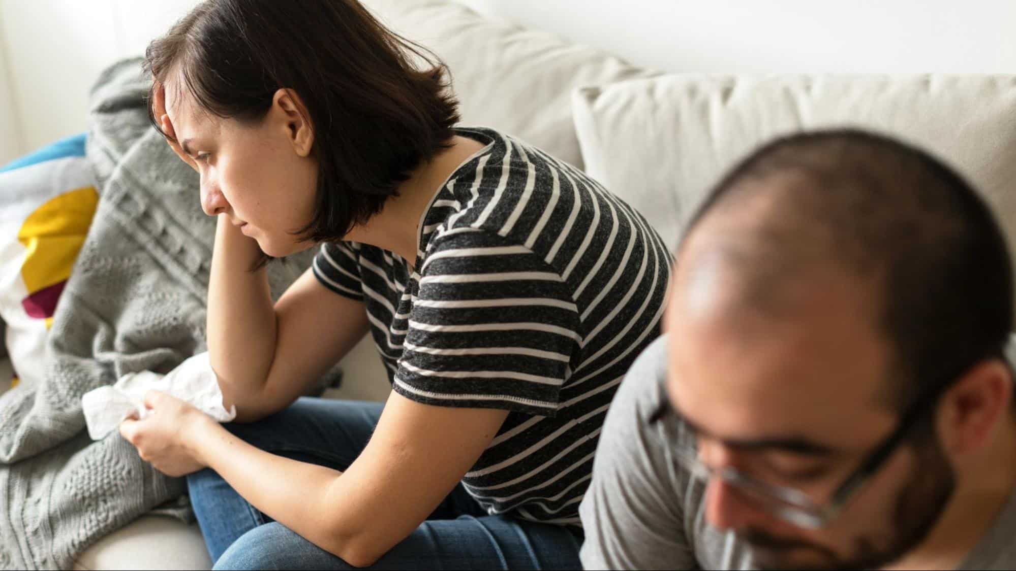 A man ignoring woman