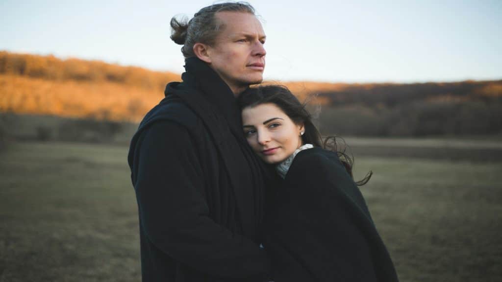man feeling calm with partner