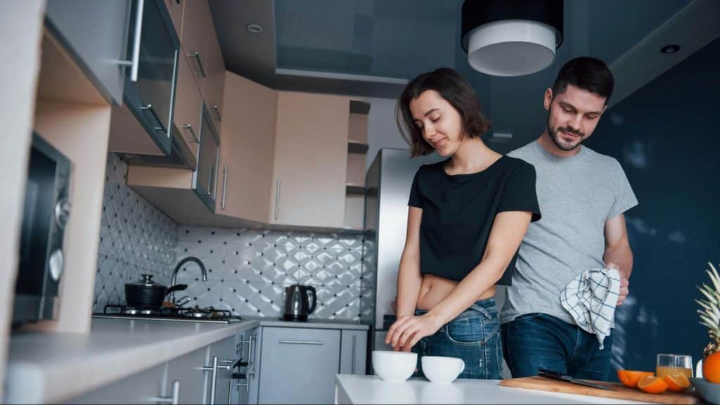A man and woman having a good time