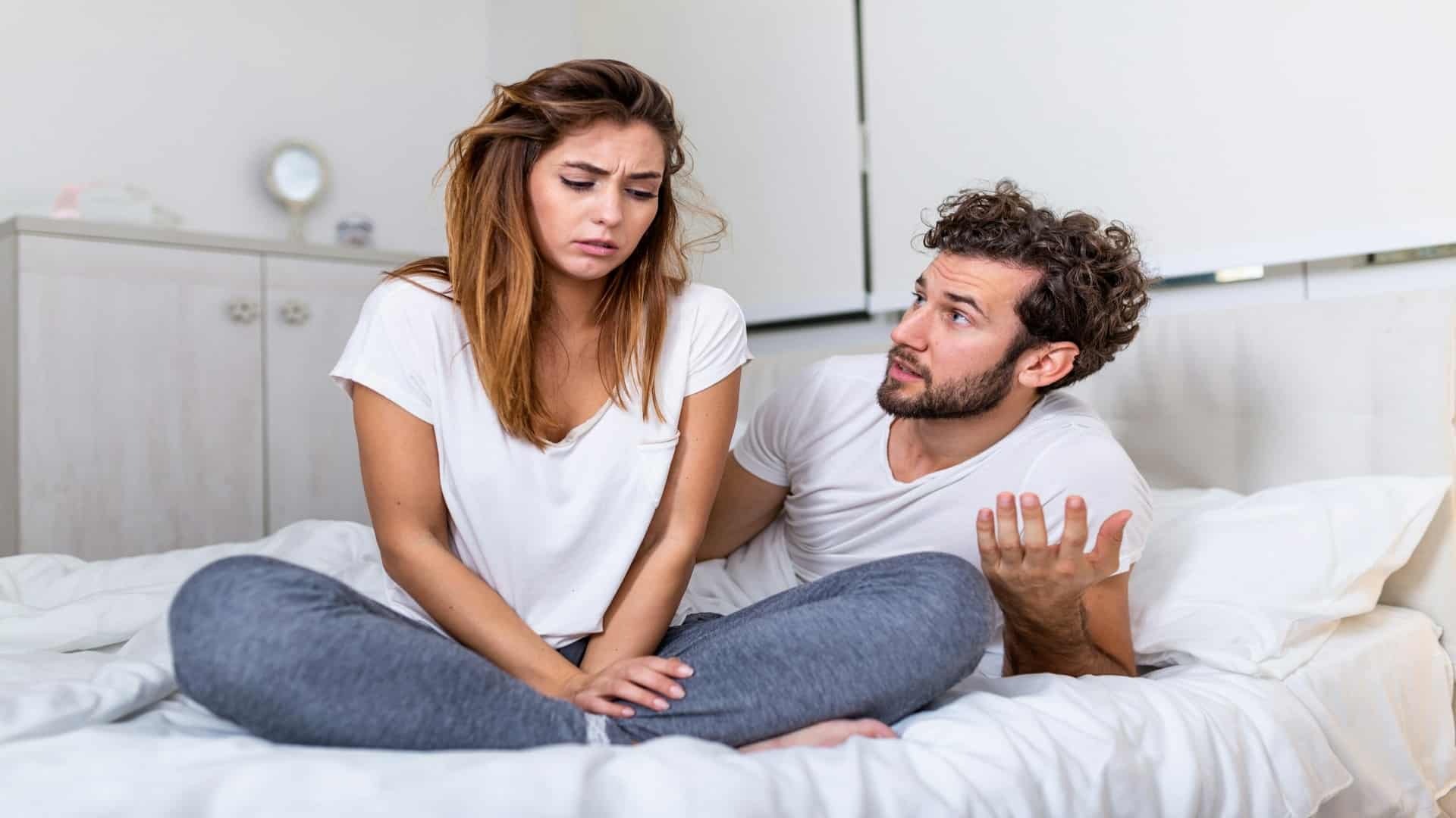 couple having tense discussion