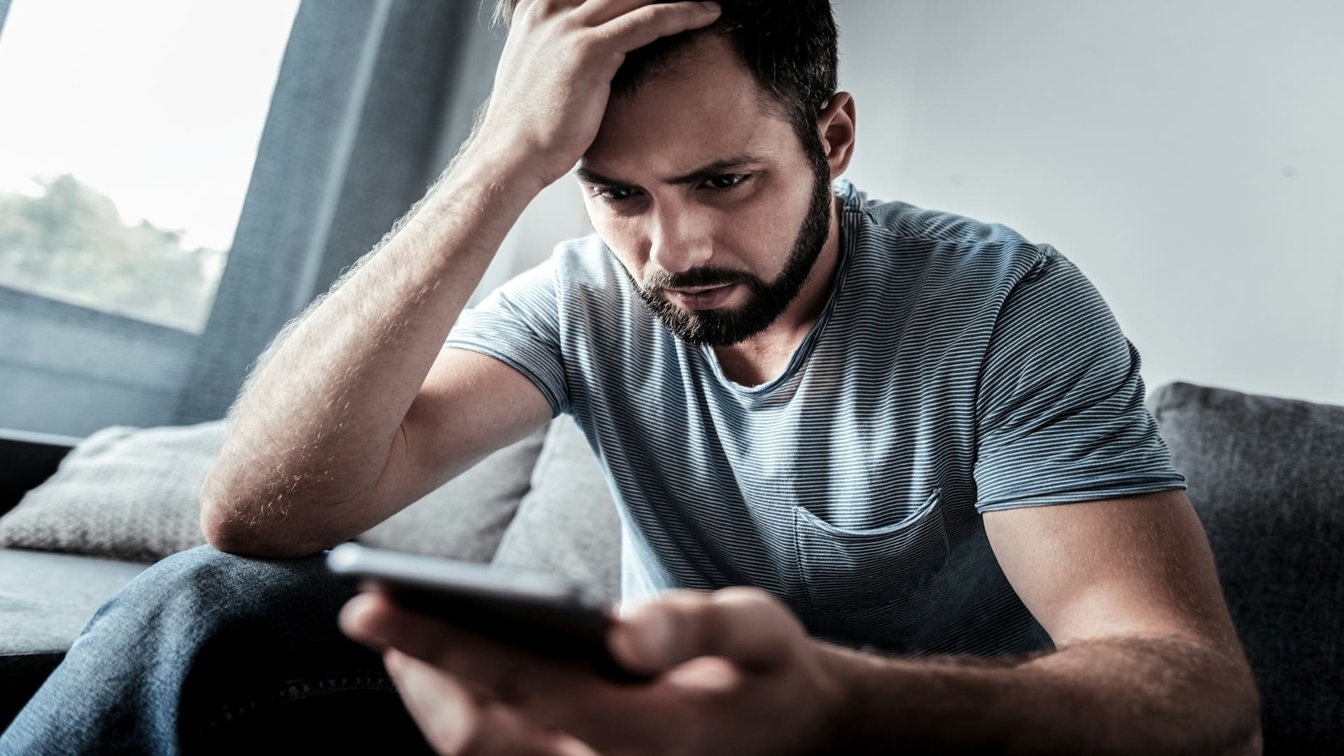 person waiting for text message