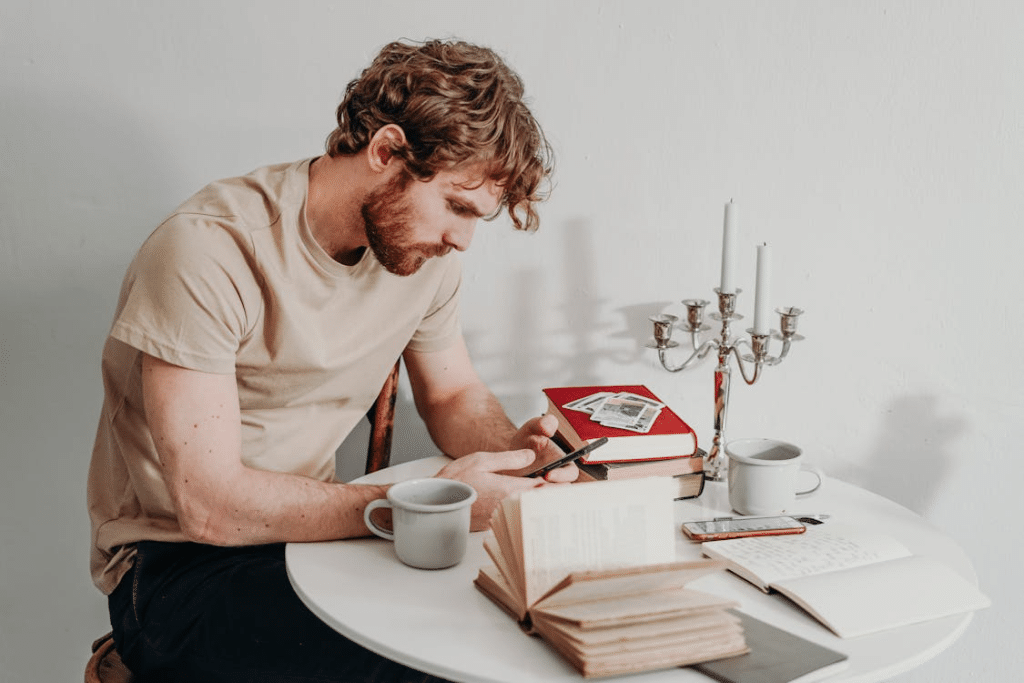 A man using his phone