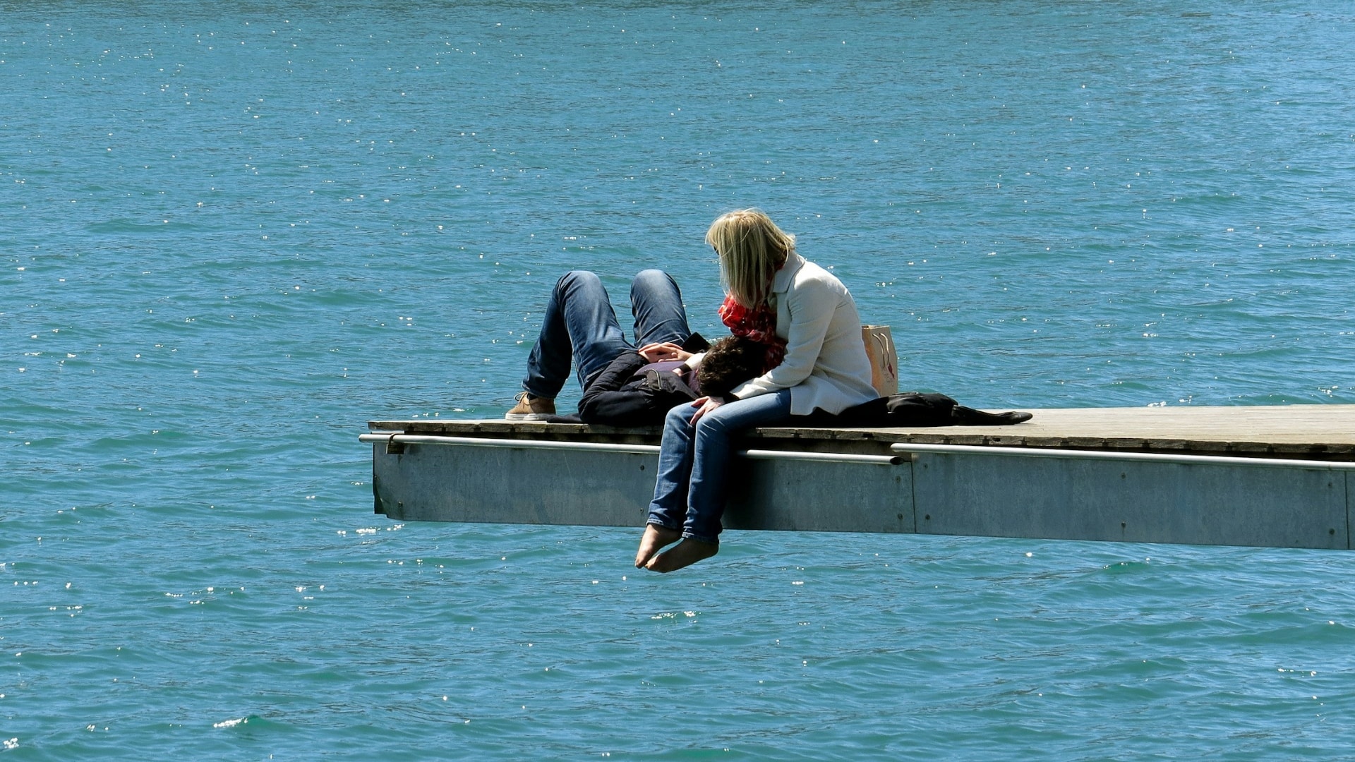 couple relaxing together quietly