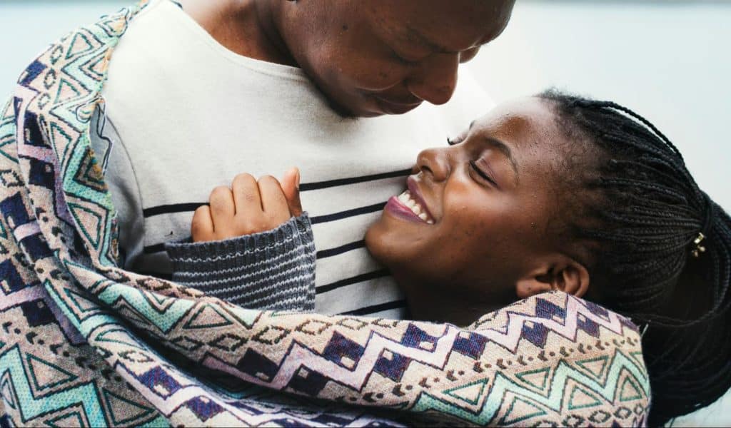 A man and woman close to each other