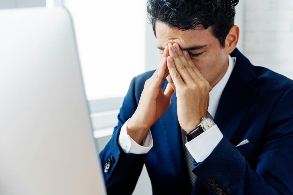 stressed person sitting