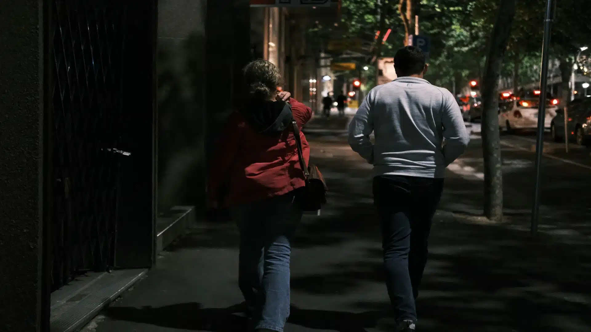 man standing beside partner confidently