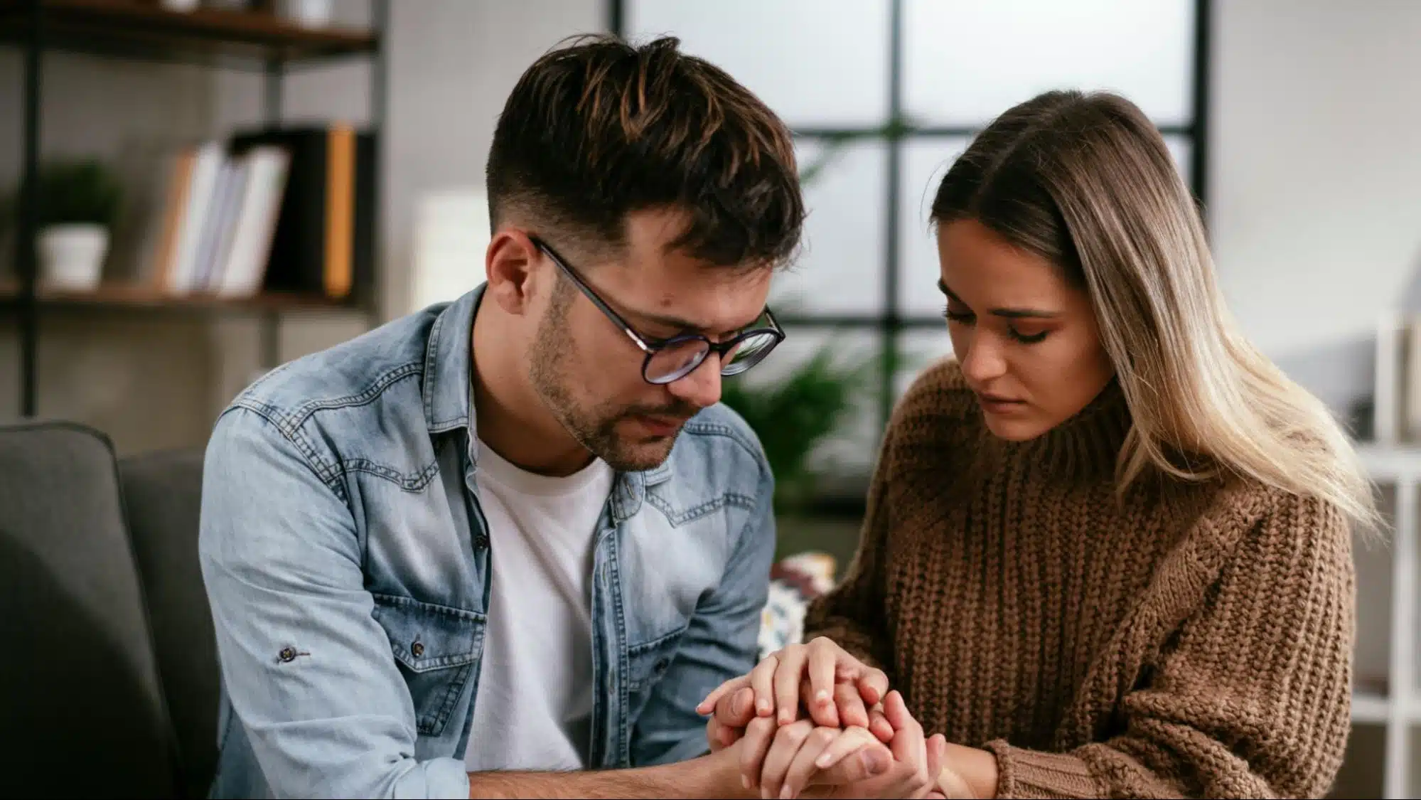 A woman asking a man