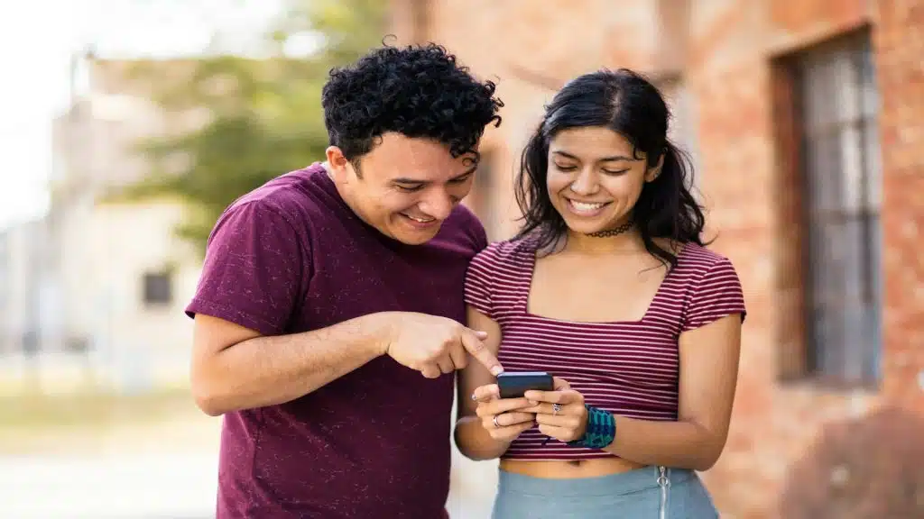 couple sharing conversation