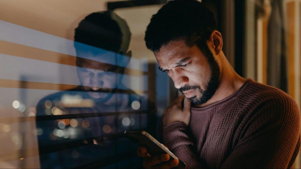 A man texting someone
