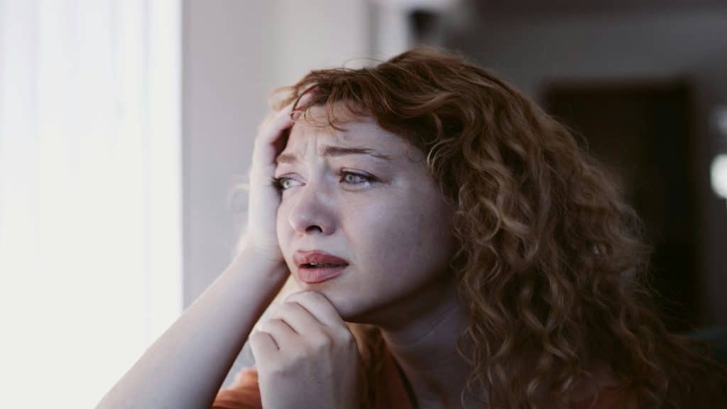 woman looking frustrated but silent