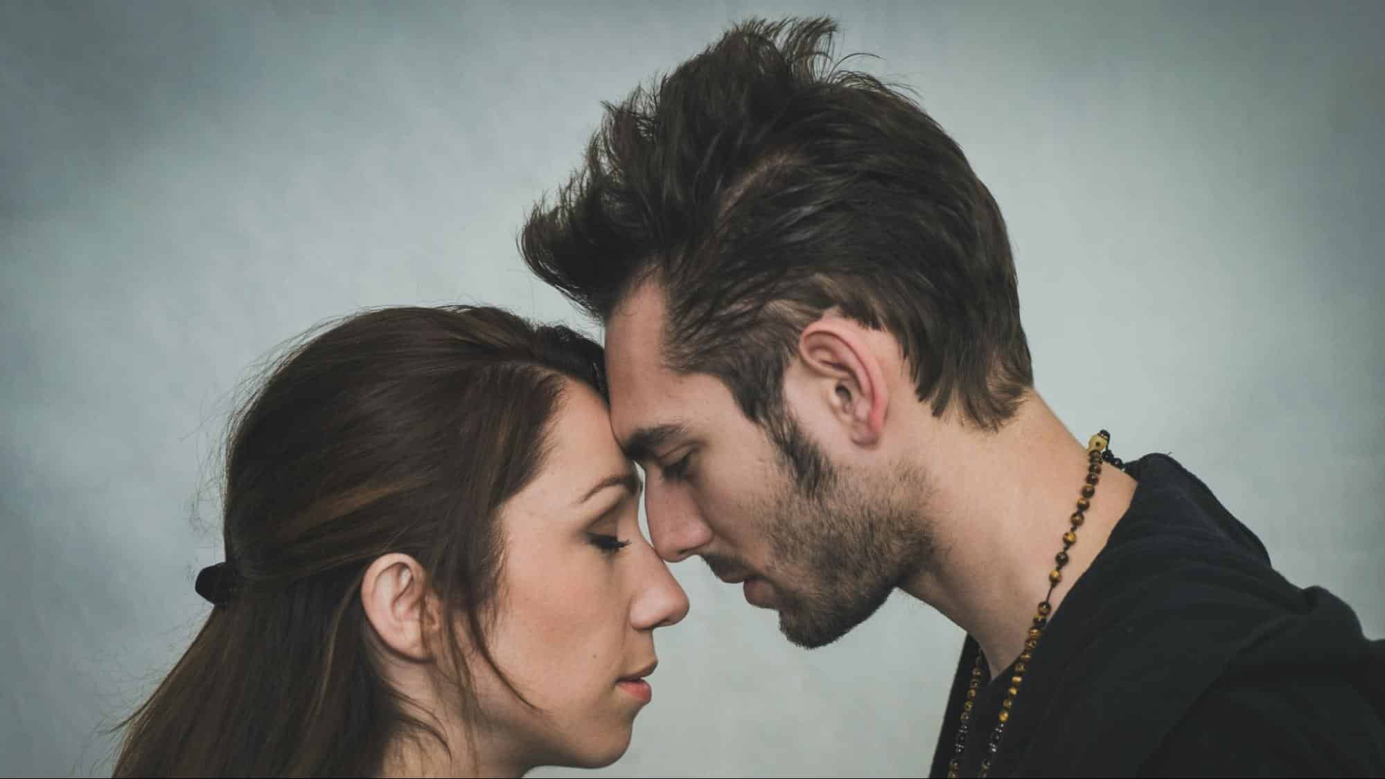 A man and a woman close to each other