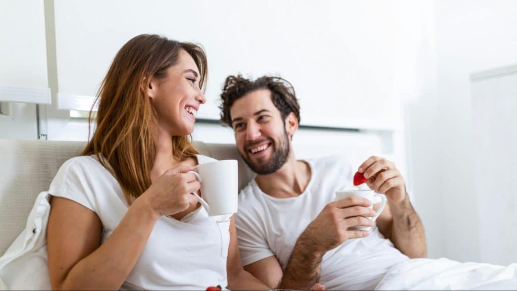 A man and woman bonding