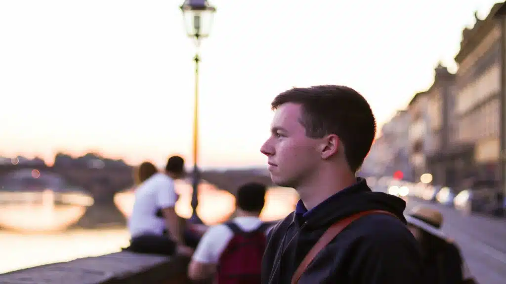 man acting differently across moments