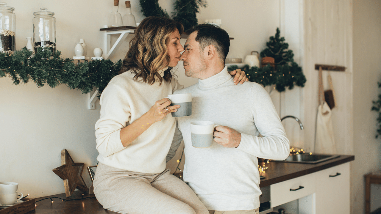 A couple spending quality time in the kitchen