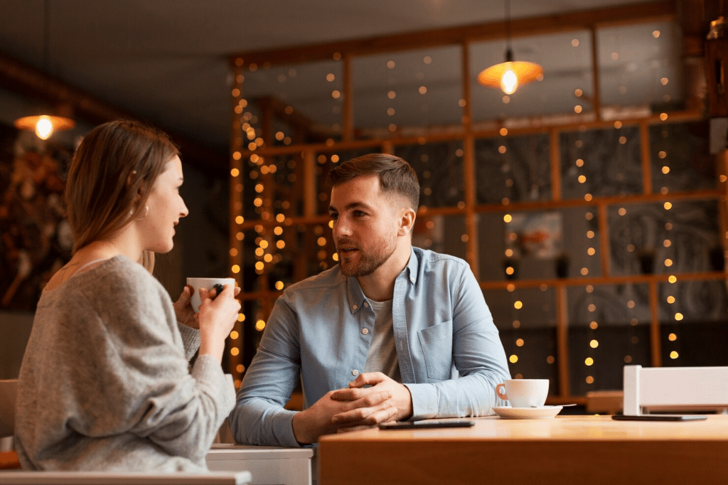 A man and woman first date