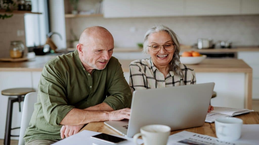 man and woman planning together