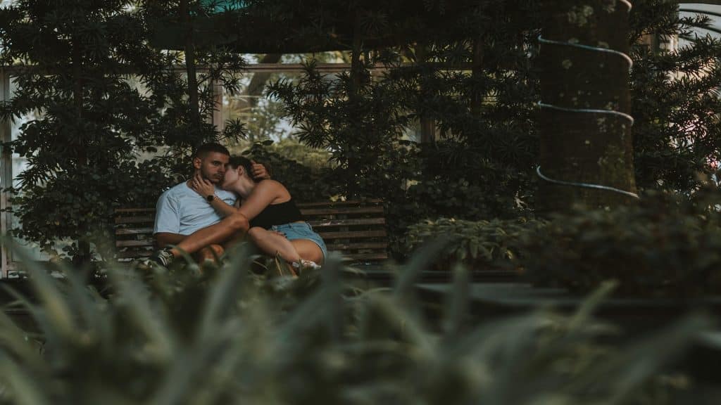 couple comforting each other