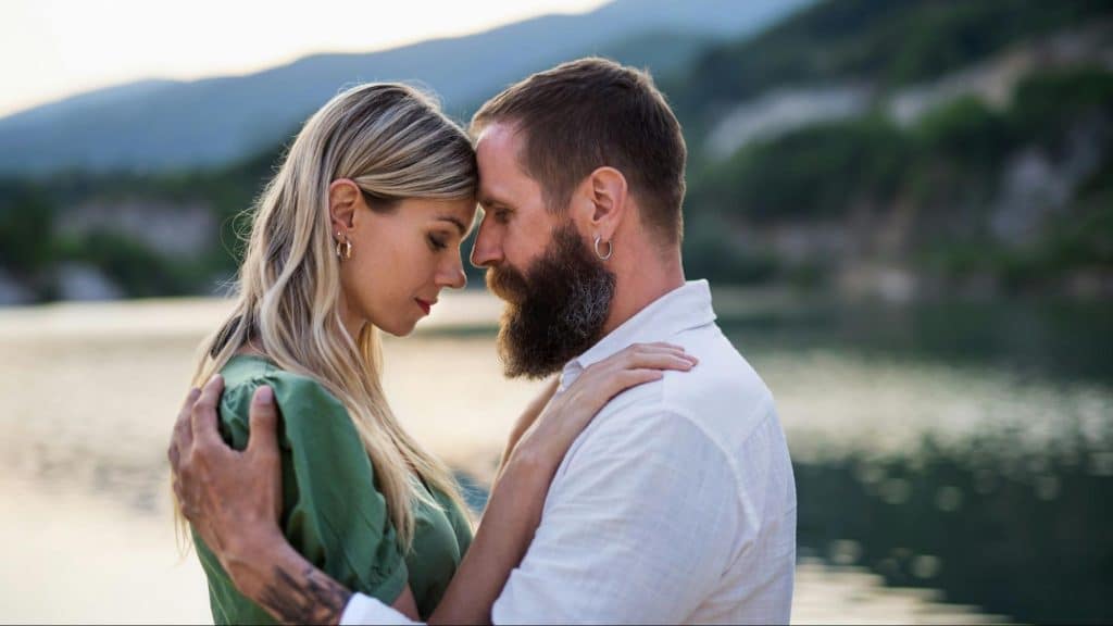 A man and woman comfortable with each other