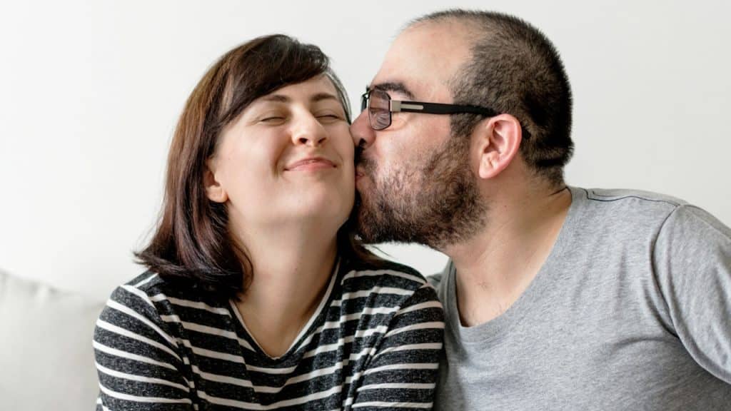 Couple having a romantic and happy time together.
