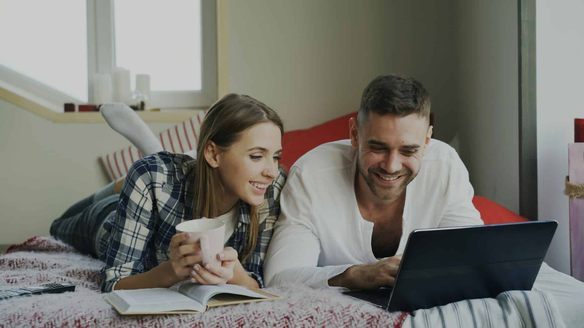 couple relaxing together at home