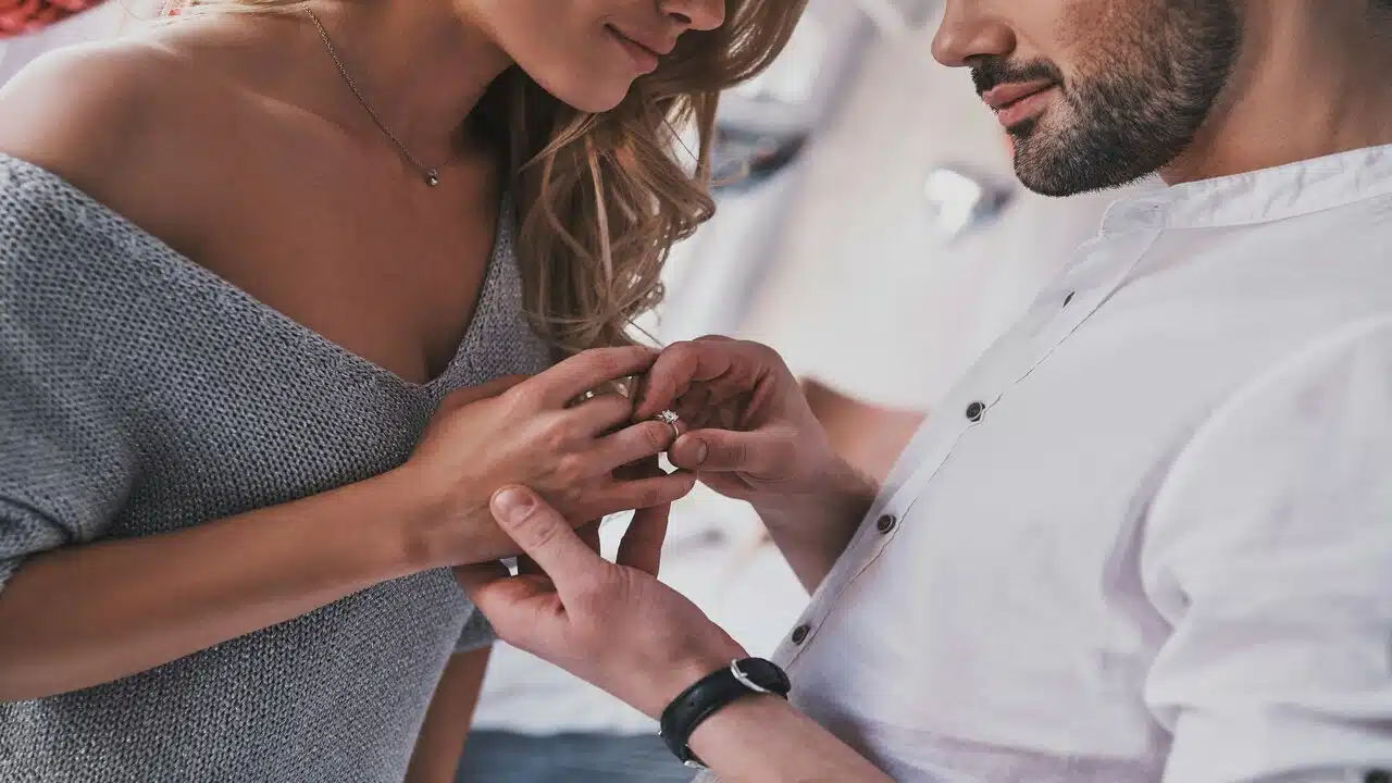 A couple getting engaged