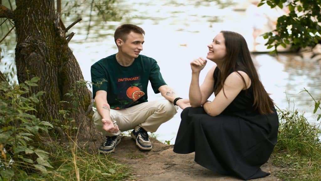 couple having engaged conversation