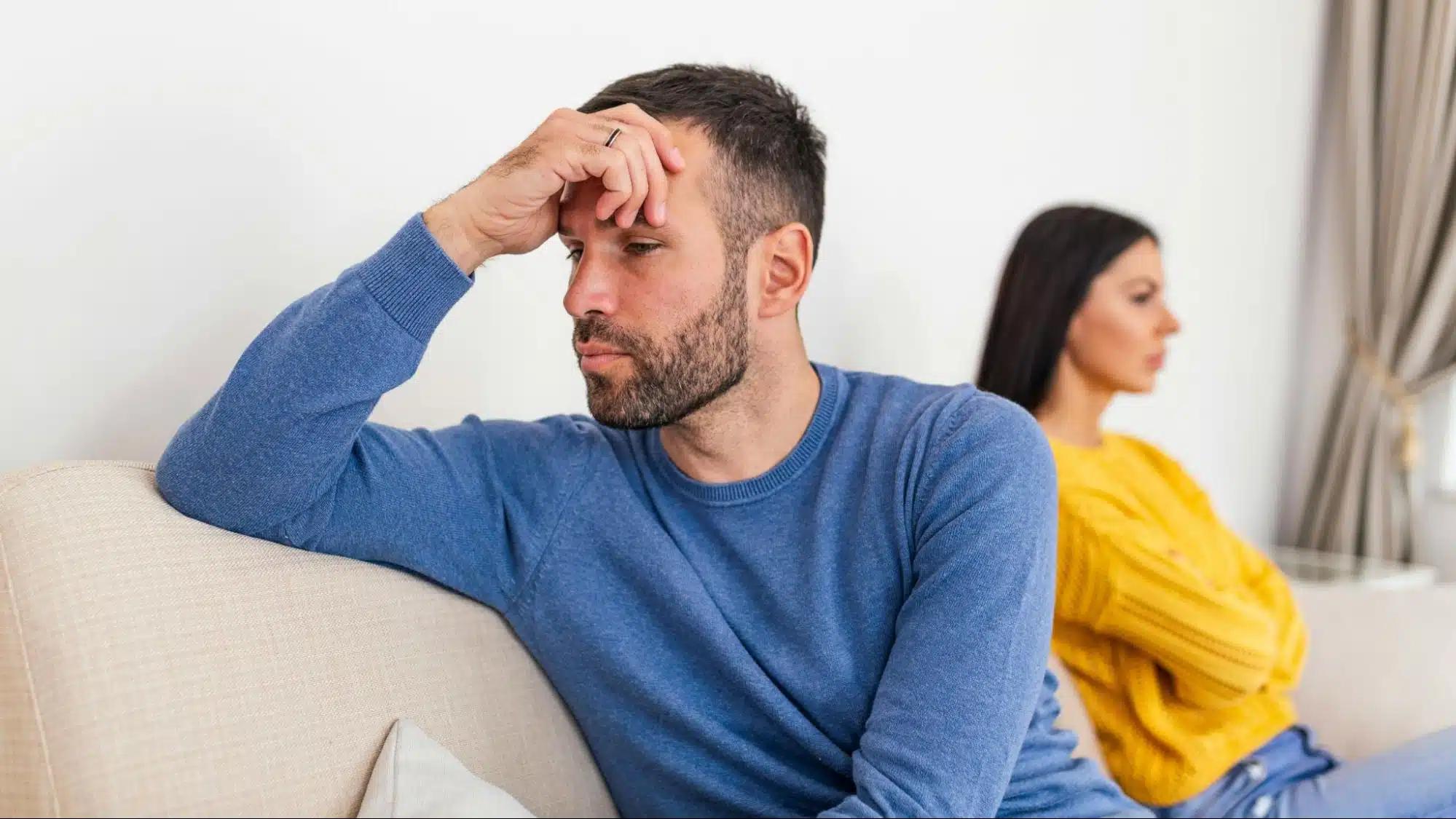 A man and woman not talking to each other