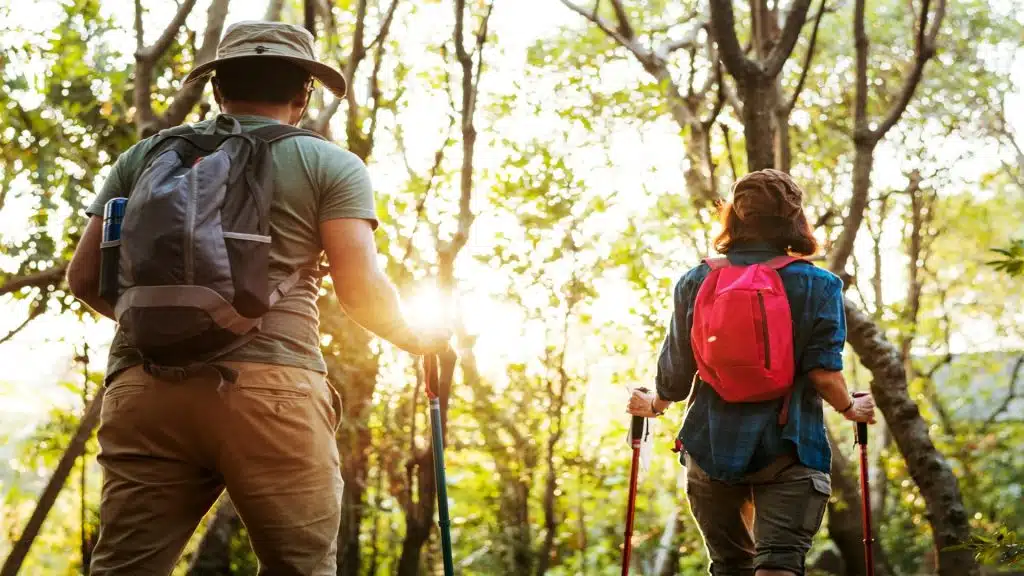 couple walking outdoors