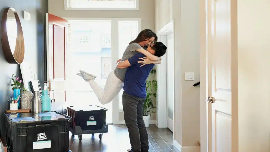 couple moving quickly together