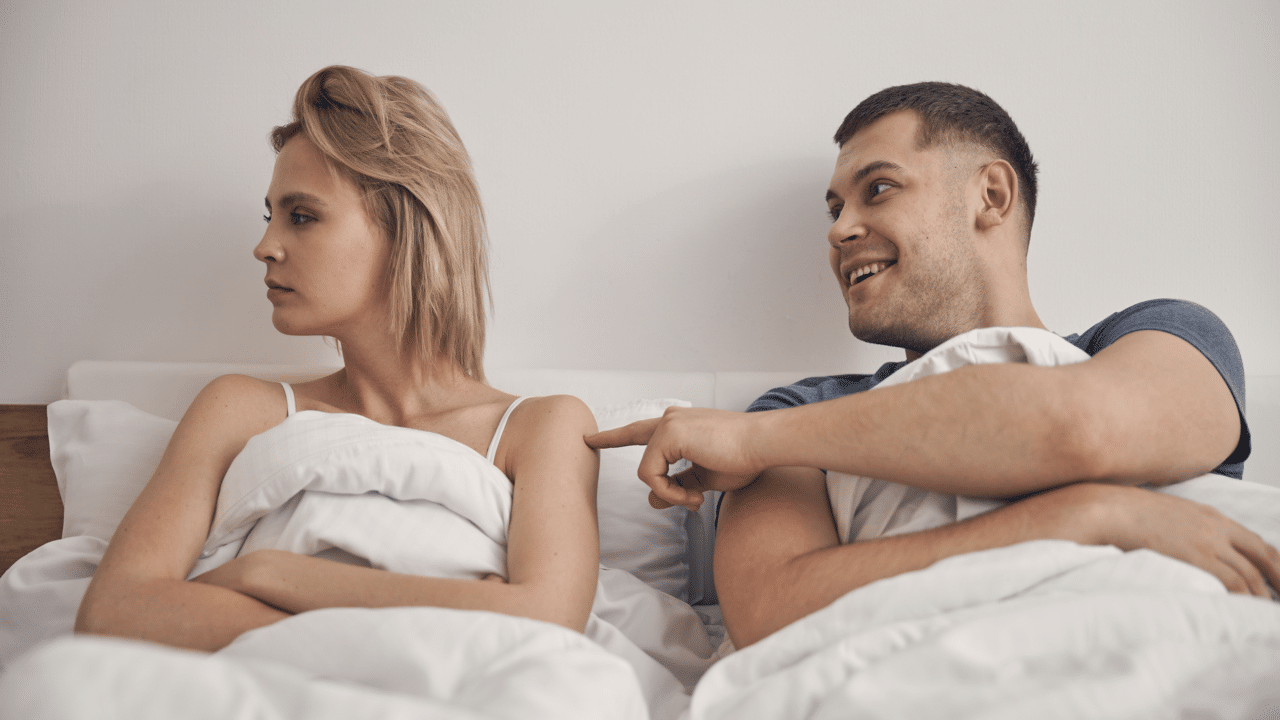A woman annoyed by her husband