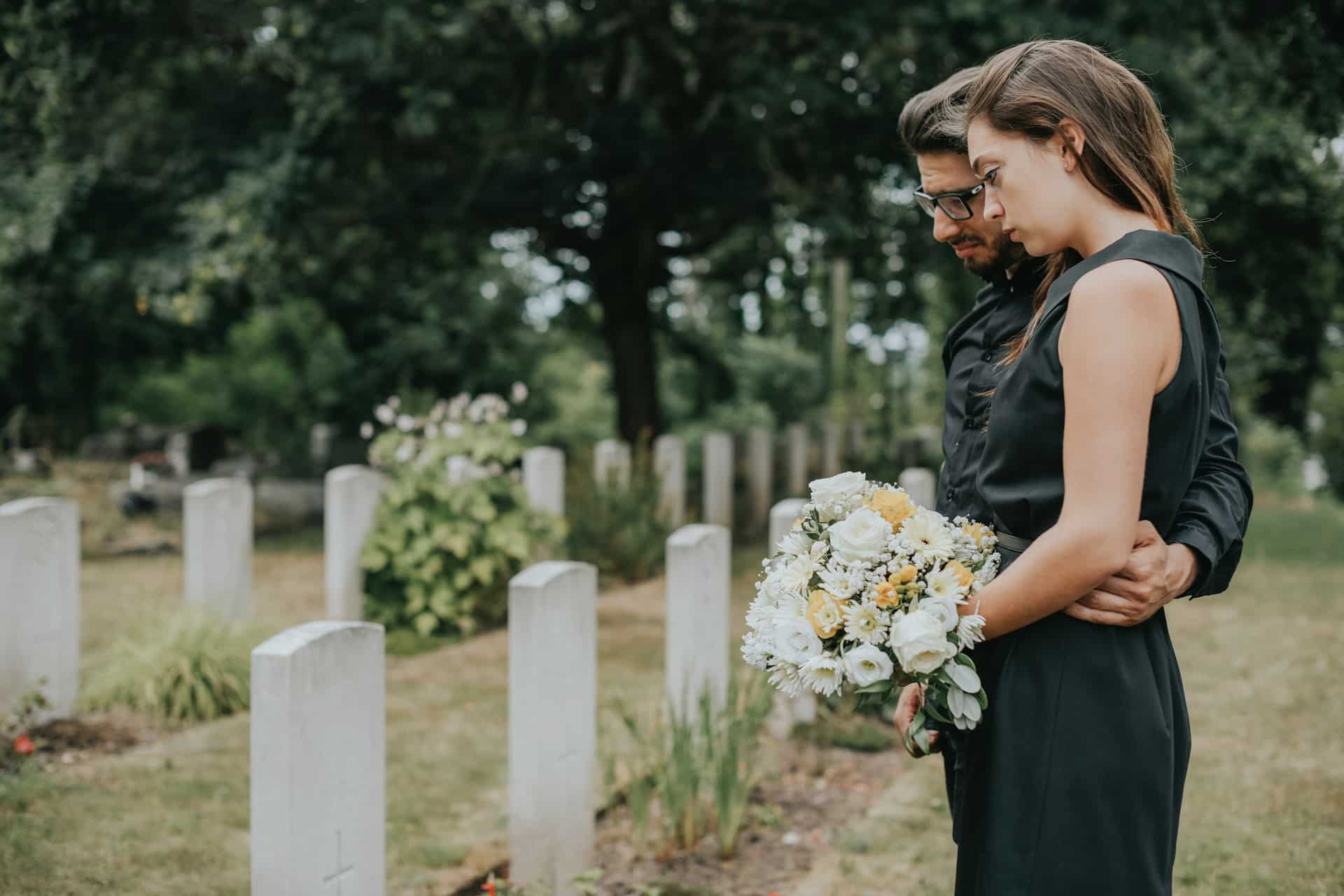 couple comforting each other