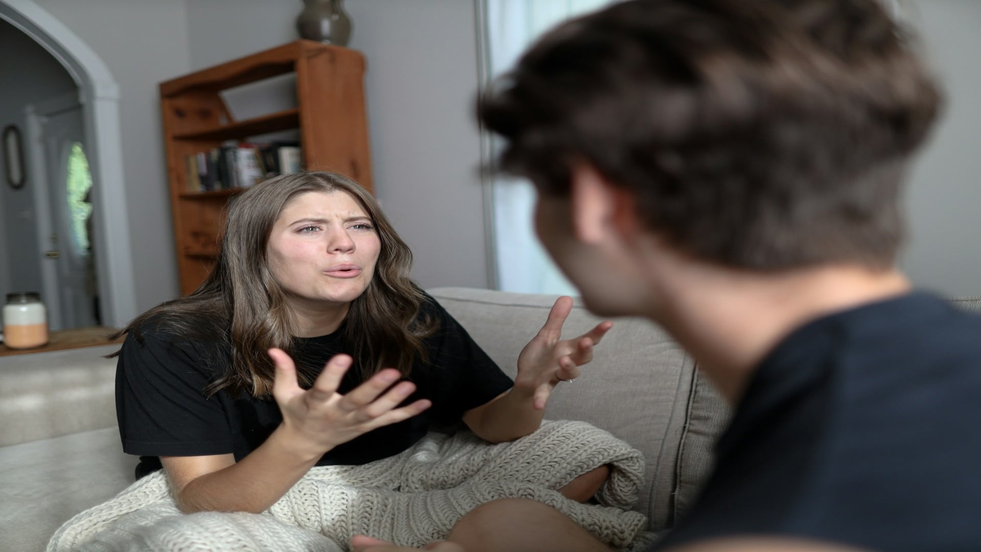 couple having tense conversation
