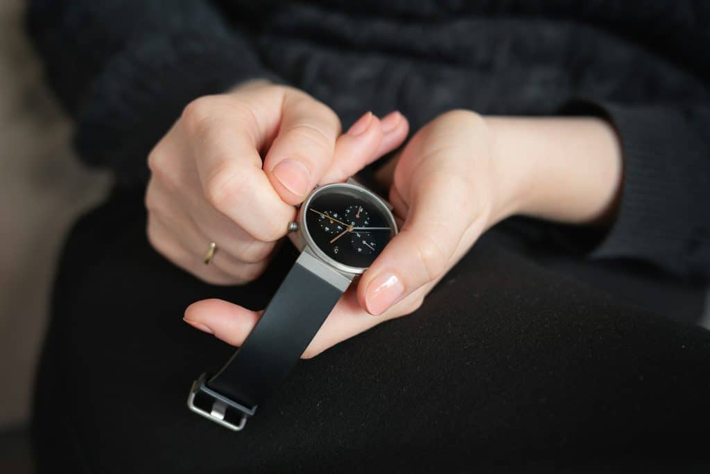minimalist watch on wrist male