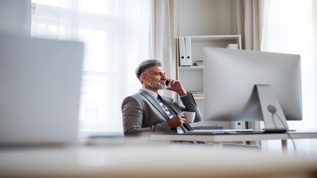 A man walking on the phone