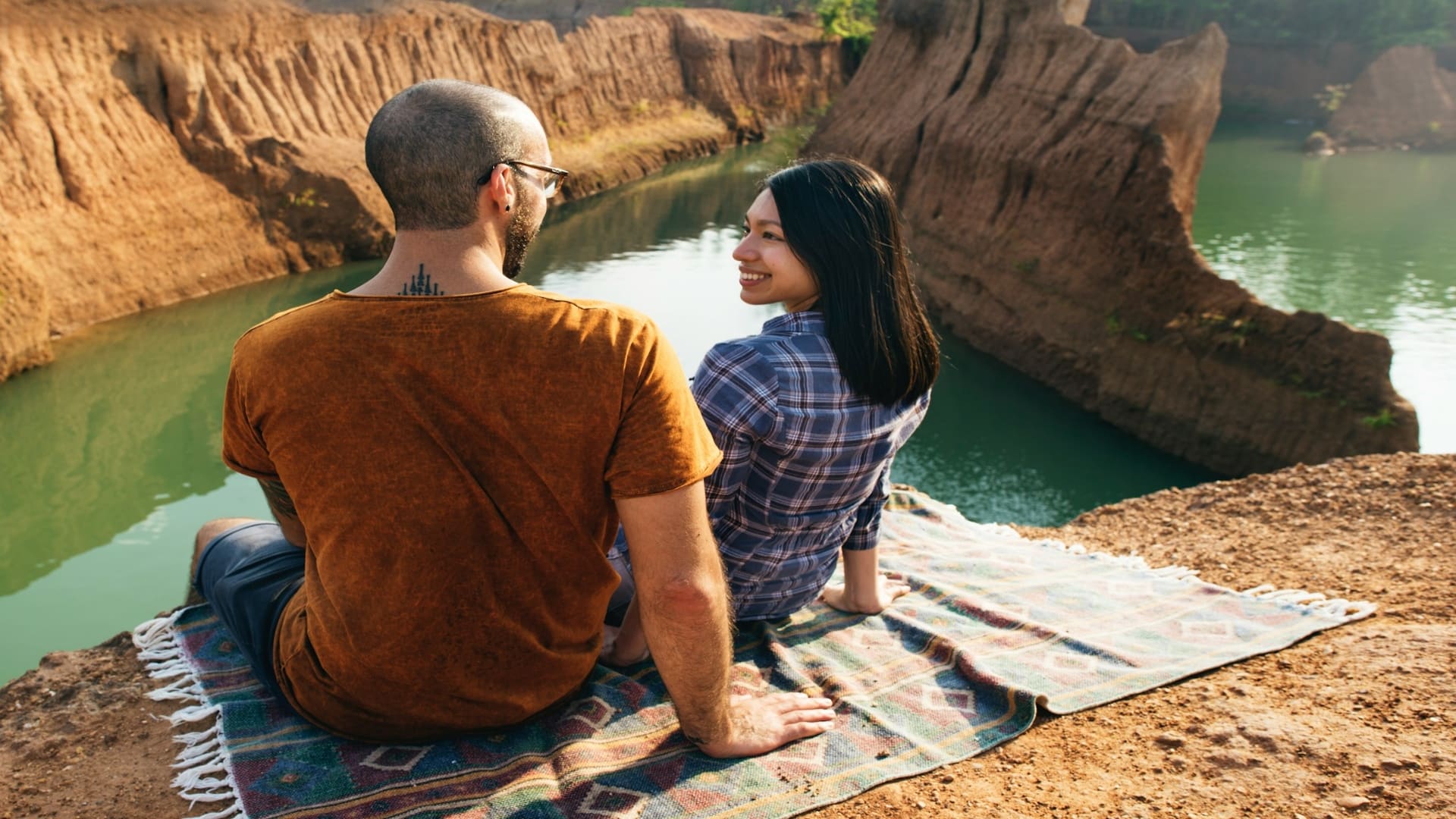 couple sitting together peacefully