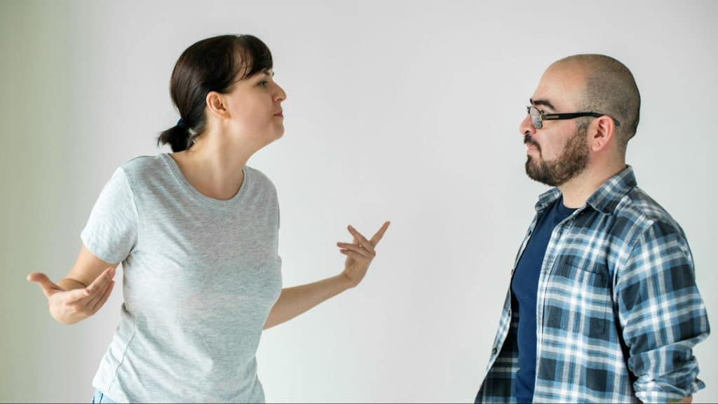 A man and woman having a tension between them