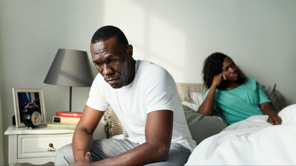 A man and woman not talking to each other