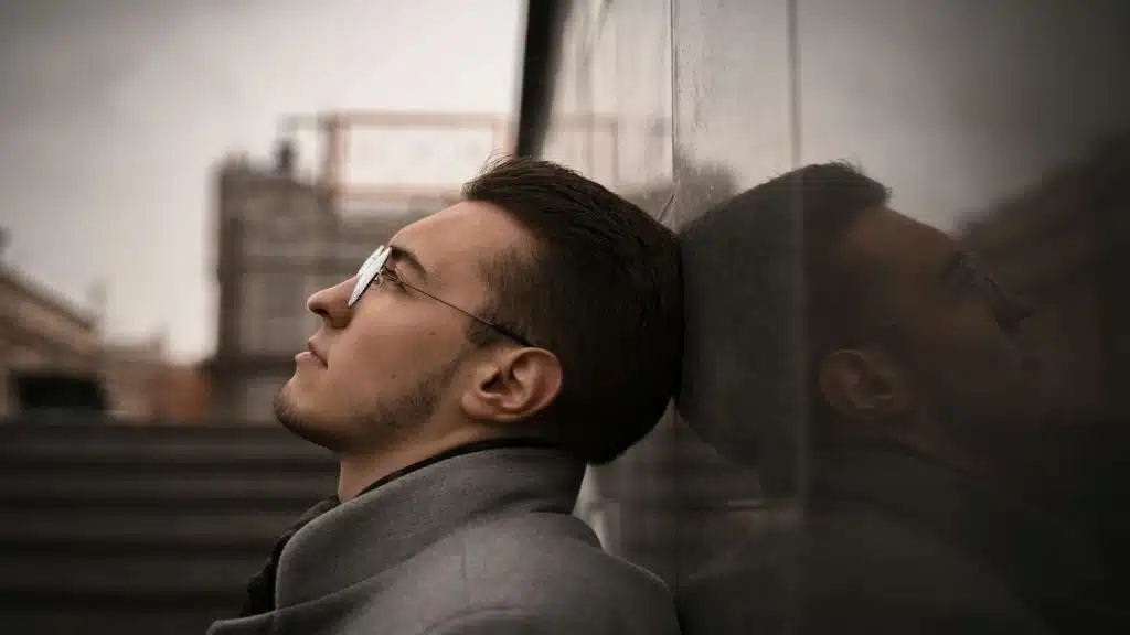 man reflecting quietly
