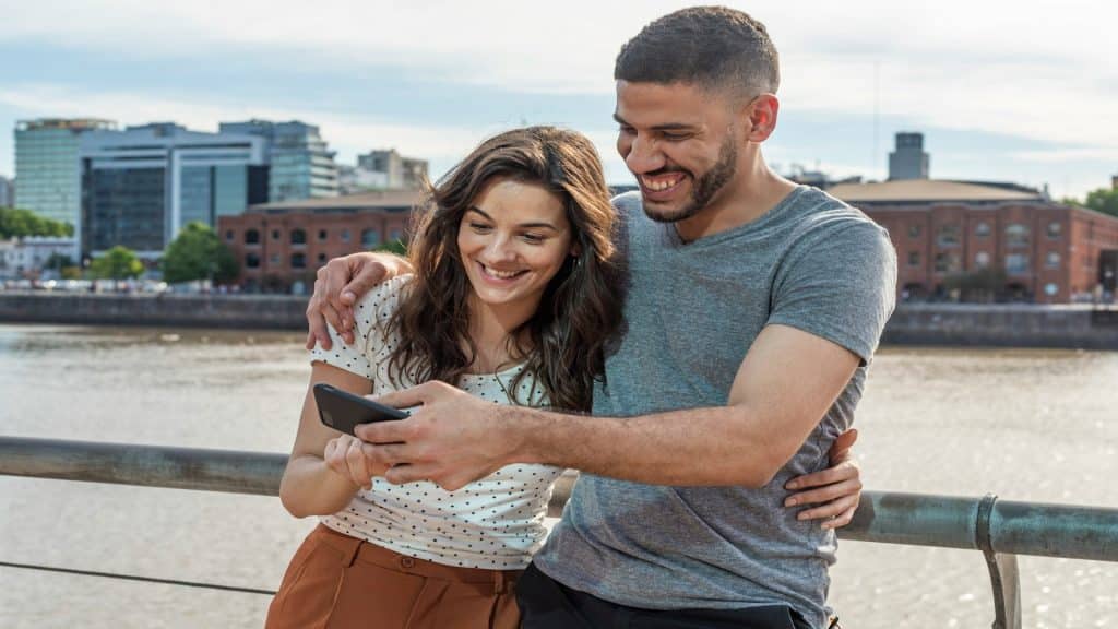 couple having a good moment followed by distance