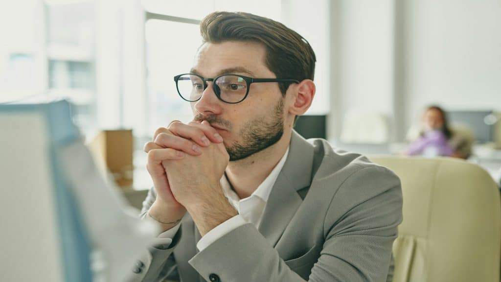 man observing carefully before engaging