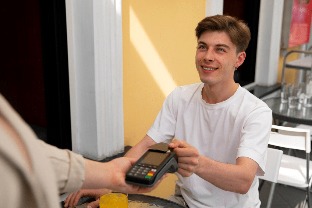 A man paying for their meal