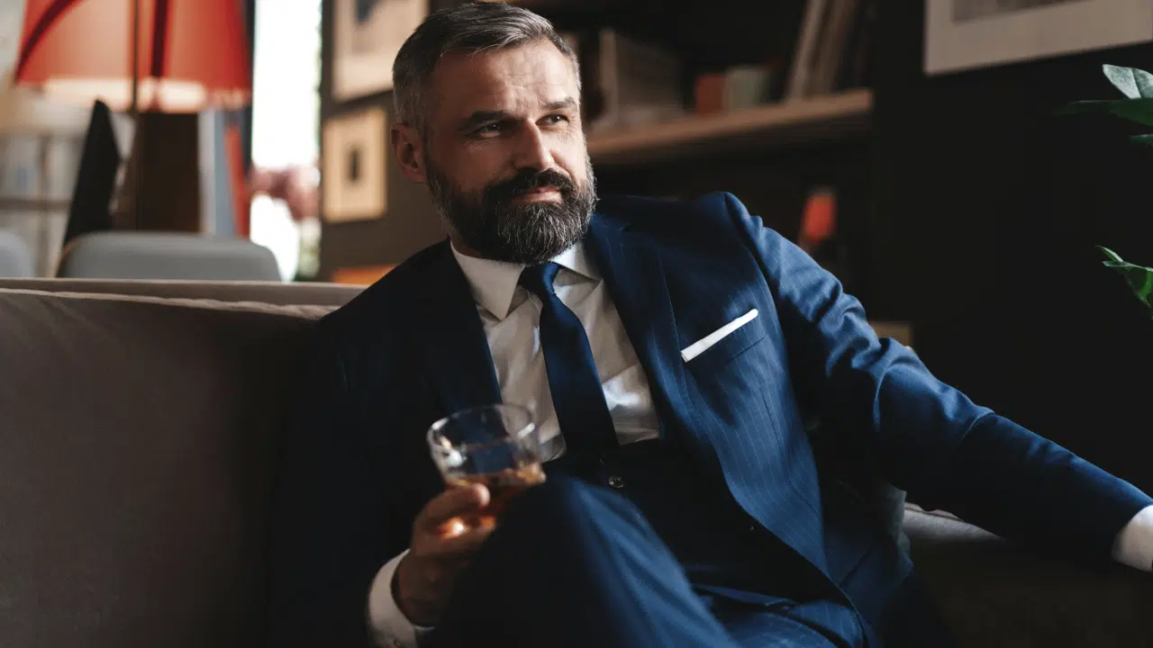 A handsome mature man in a suit