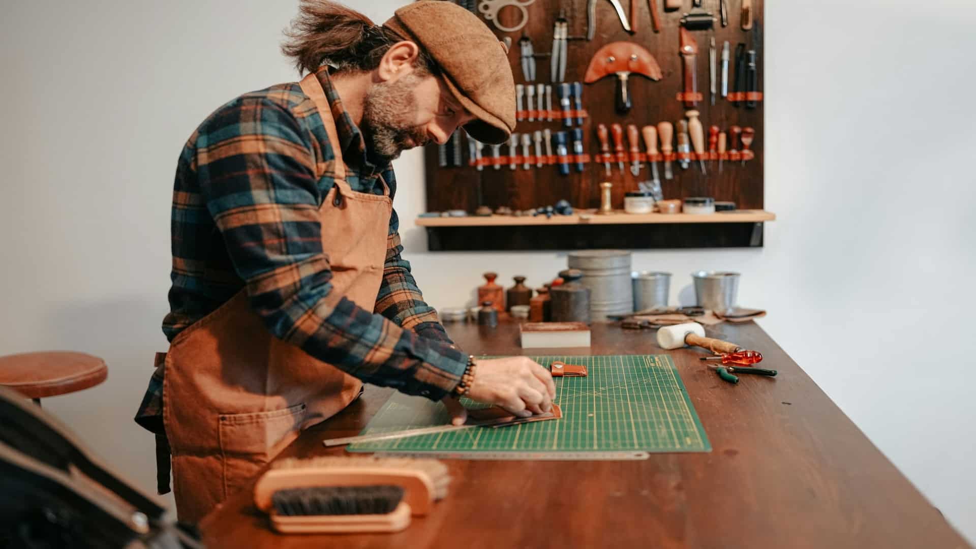man working on hobby project