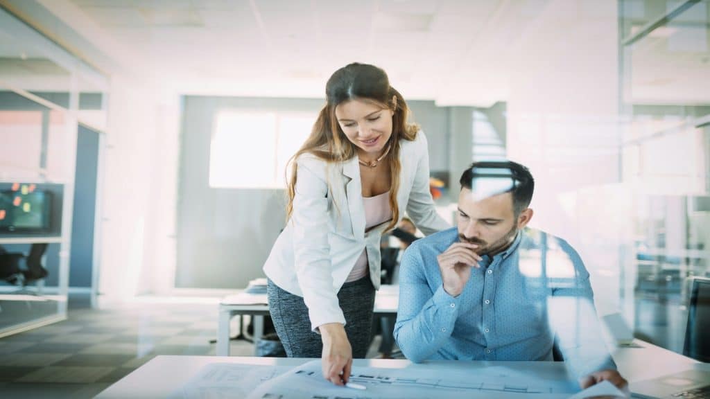 couple discussing plans together