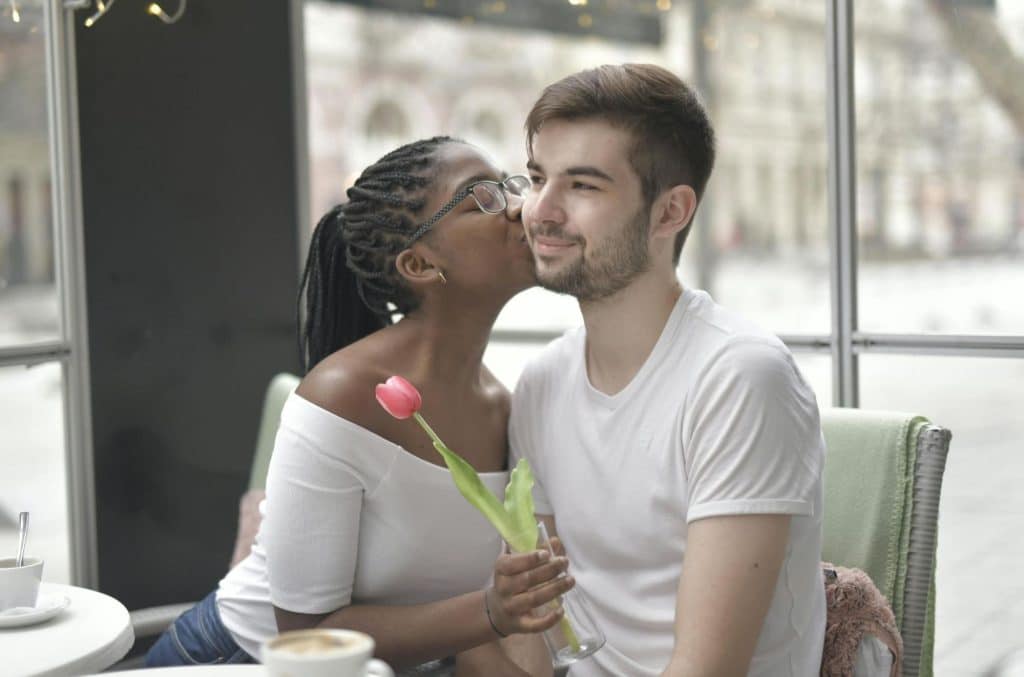 A man and woman dating