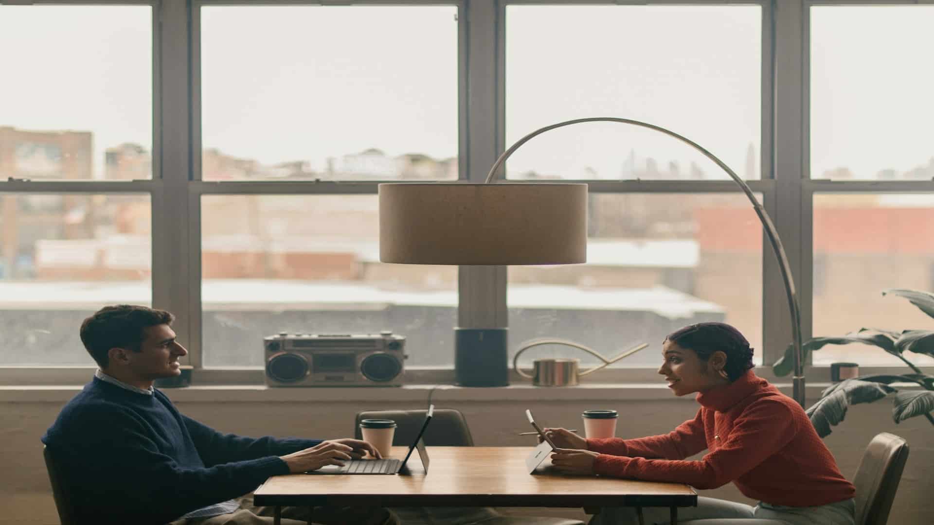 couple having serious conversation indoors