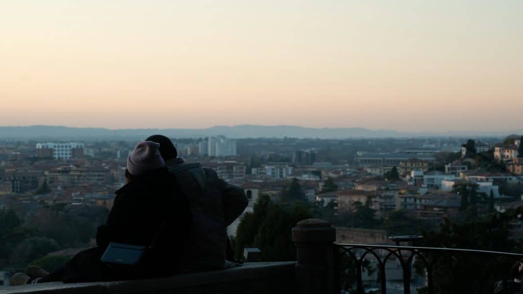 couple watching sunset together