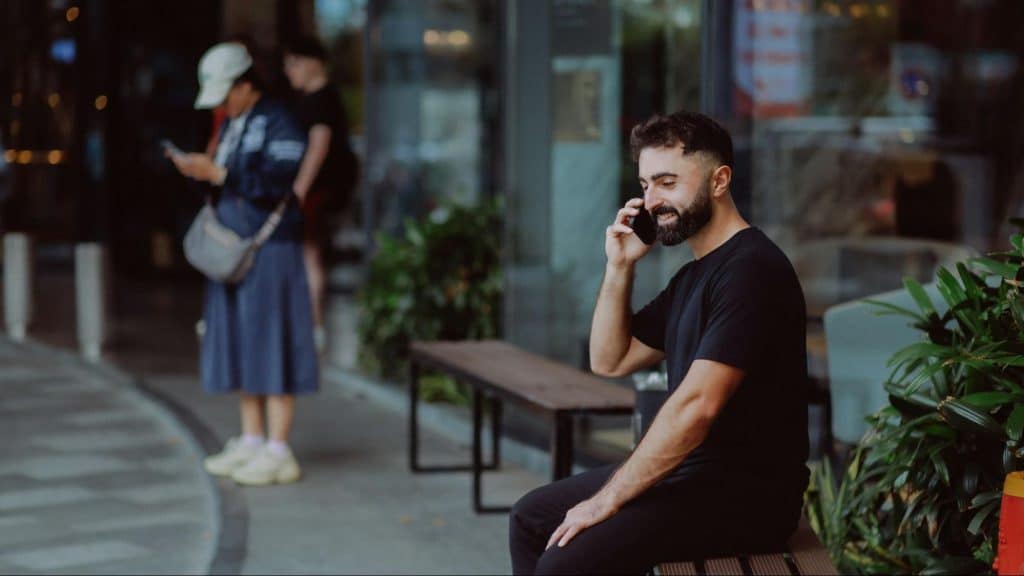 A man calling someone