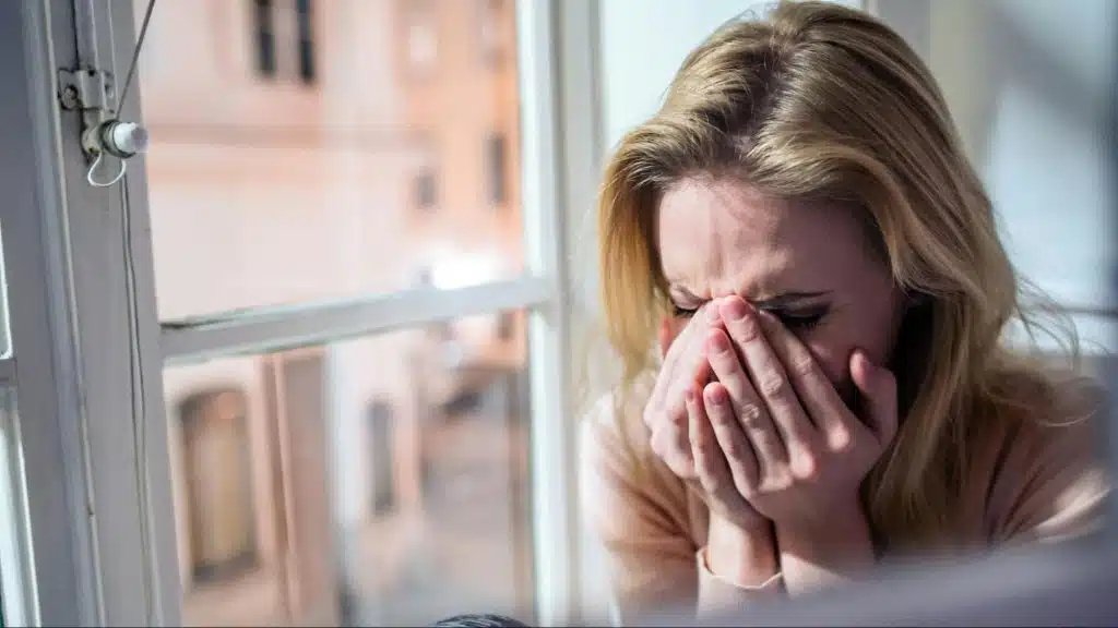 A sad woman